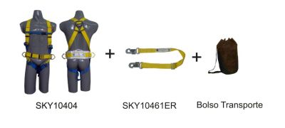 Kit 3 Sky Altura Arnes 10404 + Cabo 10461ER + Bolso 
